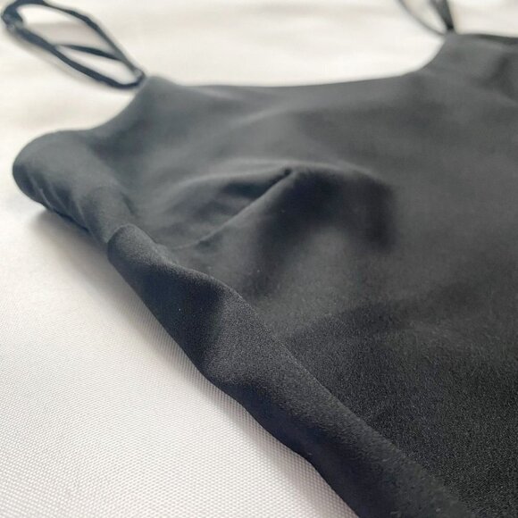 ALLSAINTS MARBLE BLACK SPAGHETTI STRAPS SULTRY MINI DRESS - 0 - Picture 6 of 9